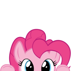 Size: 10000x10000 | Tagged: safe, artist:ace play, part of a set, pinkie pie, pony, g4, absurd resolution, cute, diapinkes, female, mrkat7214's "i see you" pony, peekaboo, peeking, simple background, solo, soon, transparent background, vector