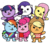 Size: 500x433 | Tagged: safe, applejack, fluttershy, pinkie pie, rainbow dash, rarity, twilight sparkle, cat pony, original species, g4, mane six, pony reference, simple background, transparent background