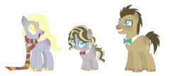 Size: 1113x479 | Tagged: safe, artist:m-meliaa, derpy hooves, doctor whooves, time turner, earth pony, pegasus, pony, g4, family, female, male, mare, offspring, parent:derpy hooves, parent:doctor whooves, parents:doctorderpy, ship:doctorderpy, shipping, simple background, spread wings, stallion, straight, transparent background, wings