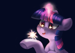 Size: 4960x3507 | Tagged: safe, artist:pucksterv, twilight sparkle, pony, unicorn, g4, eye reflection, female, magic, mare, open mouth, reflection, solo, telekinesis, underhoof, unicorn twilight