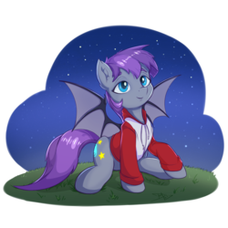 Size: 4280x4280 | Tagged: safe, artist:danli69, oc, oc only, oc:andromeda galaktika, bat pony, pony, absurd resolution, bat pony oc, simple background, sitting, solo, transparent background