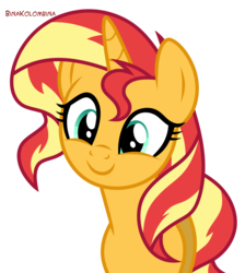Size: 3400x3800 | Tagged: safe, artist:binakolombina, sunset shimmer, pony, unicorn, cute, female, high res, mare, shimmerbetes, simple background, solo, transparent background, vector