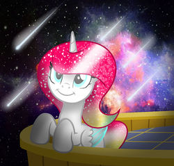 Size: 1024x977 | Tagged: safe, artist:crystalraimbow, oc, oc only, oc:crystal love, alicorn, pony, base used, female, mare, solo, space