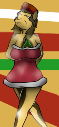 Size: 753x1629 | Tagged: safe, artist:shehaveboththings, oc, oc only, anthro, alcohol, bad anatomy, champagne, christmas, colored, holiday, solo, wine