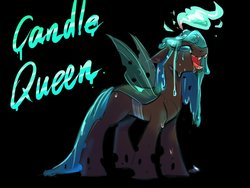 Size: 1440x1080 | Tagged: safe, artist:oofycolorful, queen chrysalis, changeling, g4, candle queen, female, solo
