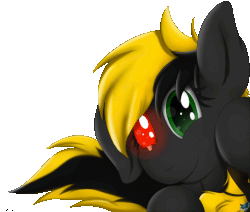 Size: 759x645 | Tagged: safe, artist:cloufy, oc, oc:shade demonshy, pony, animated, gif, icon, solo, tail, tail wag