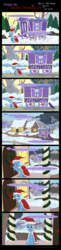 Size: 1530x6250 | Tagged: safe, artist:evil-dec0y, trixie, pony, comic:trixie vs., comic:trixie vs. hearth's warming, g4, christmas, comic, female, hat, holiday, santa hat, snow, solo, trixie's wagon