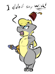 Size: 476x632 | Tagged: safe, artist:cantershirecommons, oc, oc only, oc:humble pie, kobold, semi-anthro, armpits, fez, hat, male, solo, species swap
