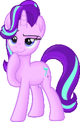 Size: 475x720 | Tagged: safe, artist:negatif22, edit, edited screencap, screencap, starlight glimmer, pony, unicorn, g4, amused, animated, color cycling, colored, cute, eyestrain warning, female, gif, glimmerbetes, raised eyebrow, raised hoof, saturated, smiling, smirk, solo, vector
