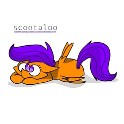 Size: 3000x3000 | Tagged: safe, artist:heeeeresizzy, scootaloo, pegasus, pony, g4, cute, cutealoo, cutie mark, female, filly, high res, one wing out, prone, simple background, solo, white background