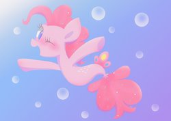 Size: 2039x1447 | Tagged: safe, artist:1drfl_world_end, pinkie pie, earth pony, pony, seapony (g4), g4, my little pony: the movie, cute, diapinkes, dorsal fin, female, fin, fish tail, flowing mane, flowing tail, looking at you, mare, ocean, one eye closed, open mouth, open smile, scales, seaponified, seapony pinkie pie, seaquestria, smiling, smiling at you, solo, species swap, swimming, tail, that pony sure does love being a seapony, underwater, water, wink