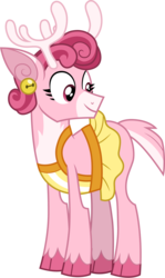 Size: 3000x5032 | Tagged: safe, artist:cloudy glow, bori the reindeer, deer, pony, reindeer, g4, my little pony best gift ever, beautiful, female, simple background, smiling, solo, transparent background, vector