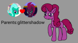 Size: 1920x1080 | Tagged: safe, artist:徐詩珮, glitter drops, tempest shadow, pony, g4, magical lesbian spawn, next generation, offspring, parent:glitter drops, parent:tempest shadow, parents:glittershadow, ship:glittershadow, shipping