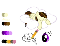 Size: 1397x1080 | Tagged: safe, artist:vampteen83, oc, oc only, oc:daydream, pegasus, pony, cloud, female, mare, reference sheet, sleeping, solo