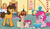 Size: 1915x1109 | Tagged: safe, artist:liya04, cheese sandwich, pinkie pie, oc, oc:chocolate cherry pie, oc:sugar party, pony, g4, baby, baby pony, batter, bown, box, female, food, male, offspring, parent:cheese sandwich, parent:pinkie pie, parents:cheesepie, ship:cheesepie, shipping, straight