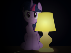 Size: 1280x960 | Tagged: safe, artist:forgalorga, twilight sparkle, alicorn, pony, g4, :3, female, lamp, looking at you, mare, ponified animal photo, solo, twilight sparkle (alicorn)