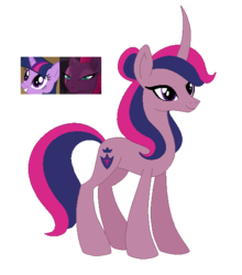 Size: 487x553 | Tagged: safe, artist:creepyemotionalrantr, tempest shadow, twilight sparkle, pony, g4, female, lesbian, magical lesbian spawn, offspring, parent:tempest shadow, parent:twilight sparkle, parents:tempestlight, ship:tempestlight, shipping