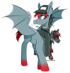 Size: 2319x2415 | Tagged: safe, artist:meowcephei, oc, oc only, bat pony, ghost, pony, bat pony oc, clothes, commission, duo, hat, high res, knife, scarf, simple background, sketch, transparent background