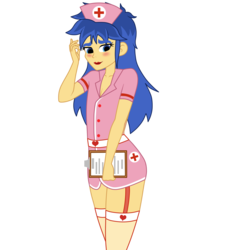 Size: 1500x1600 | Tagged: safe, artist:mashoart, flash sentry, equestria girls, g4, arms, blushing, crossdressing, girly sentry, hat, nurse, nurse flash sentry, nurse hat, nurse outfit, simple background, solo, transparent background