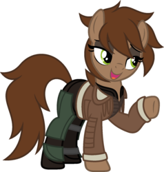 Size: 1024x1074 | Tagged: safe, artist:pegasski, oc, oc only, oc:cali ajax, pony, g4, clothes, female, mare, simple background, smiling, solo, transparent background