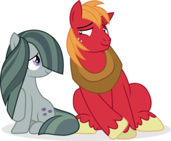 Size: 8974x7380 | Tagged: safe, artist:cirillaq, big macintosh, marble pie, earth pony, pony, g4, absurd resolution, female, male, mare, ship:marblemac, shipping, simple background, stallion, straight, transparent background, vector