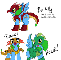 Size: 1500x1468 | Tagged: safe, artist:dudey64, oc, oc:box-filly, pony, clothes, costume, dragon costume, female, filly