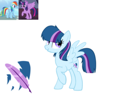 Size: 2500x2000 | Tagged: safe, artist:sunste, rainbow dash, twilight sparkle, alicorn, pony, g4, female, high res, lesbian, magical lesbian spawn, offspring, parent:rainbow dash, parent:twilight sparkle, parents:twidash, ship:twidash, shipping, twilight sparkle (alicorn)