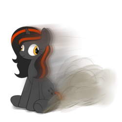 Size: 500x500 | Tagged: safe, artist:acersiii, oc, oc only, oc:luminous siren, pony, derp, dust cloud, motion blur, simple background, solo, transparent background