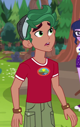 Size: 365x577 | Tagged: safe, screencap, timber spruce, equestria girls, g4, my little pony equestria girls: legend of everfree, camp everfree outfits, clothes, cropped, male, offscreen character, shorts, solo focus