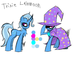 Size: 1150x888 | Tagged: safe, artist:didun850, trixie, pony, unicorn, g4, cape, chest fluff, clothes, female, hat, mare, raised hoof, simple background, solo, trixie's cape, trixie's hat, white background