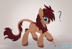 Size: 2405x1636 | Tagged: safe, artist:atlas-66, oc, oc only, oc:atlas66, kirin, g4, sounds of silence, cloven hooves, drawing, female, kirin-ified, solo, species swap