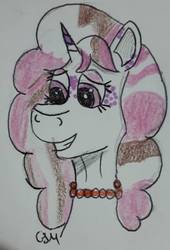 Size: 870x1280 | Tagged: safe, artist:rapidsnap, oc, oc only, oc:pink pepper, pony, solo, traditional art