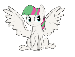 Size: 4600x3450 | Tagged: safe, artist:dumbwoofer, blossomforth, pegasus, pony, g4, female, mare, simple background, solo, spread wings, transparent background, underhoof