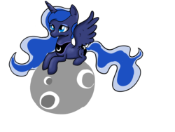 Size: 4600x3450 | Tagged: safe, artist:dumbwoofer, princess luna, pony, g4, female, mare, melancholy, moon, sad, solo