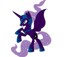 Size: 4600x3450 | Tagged: safe, artist:dumbwoofer, nightmare moon, alicorn, pony, g4, angry, female, helmet, mare, simple background, solo, transparent background