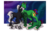 Size: 1920x1280 | Tagged: safe, artist:lupiarts, oc, oc only, oc:black flare, pony, unicorn, wolf, colt, creature, cute, family, father and son, female, foal, glasses, male, mare, mother and son, pet, stallion, tattoo