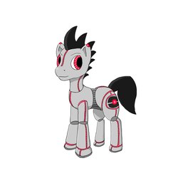 Size: 2000x2000 | Tagged: safe, oc, oc only, oc:rubiont, pony, robot, robot pony, high res, solo
