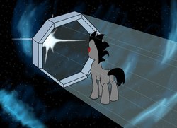 Size: 887x642 | Tagged: safe, artist:rubiont, oc, oc only, oc:rubiont, earth pony, pony, butt, plot, solo, space, stars