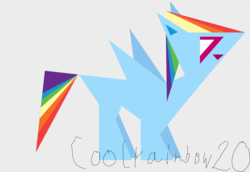 Size: 940x646 | Tagged: safe, artist:coolrainbow20, derpibooru exclusive, rainbow dash, pegasus, pony, g4, abstract, abstract art, female, modern art, solo