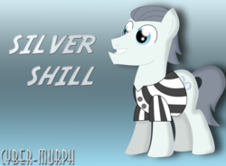 Size: 3056x2248 | Tagged: safe, artist:cyber-murph, silver shill, earth pony, pony, g4, leap of faith, my little pony: friendship is magic, season 4, clothes, high res, male, referee shirt, signature, stallion, stripes