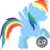 Size: 742x748 | Tagged: safe, artist:coolrainbow20, rainbow dash, pegasus, pony, g4, female, lineless, mare, minimal, modern art, solo