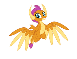 Size: 842x646 | Tagged: safe, edit, editor:proto29, smolder, dragon, feathered dragon, g4, dragoness, female, simple background, solo, spread arms, spread wings, transformation, white background, wings