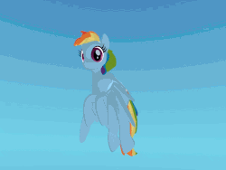 Size: 960x720 | Tagged: safe, artist:oddwarg, rainbow dash, pegasus, pony, g4, 3d, animated, female, flying, gif, mare, solo