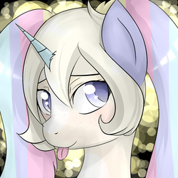 Size: 1000x1000 | Tagged: safe, artist:dashy21, oc, oc only, oc:angel cake, pony, bust, female, mare, solo, tongue out
