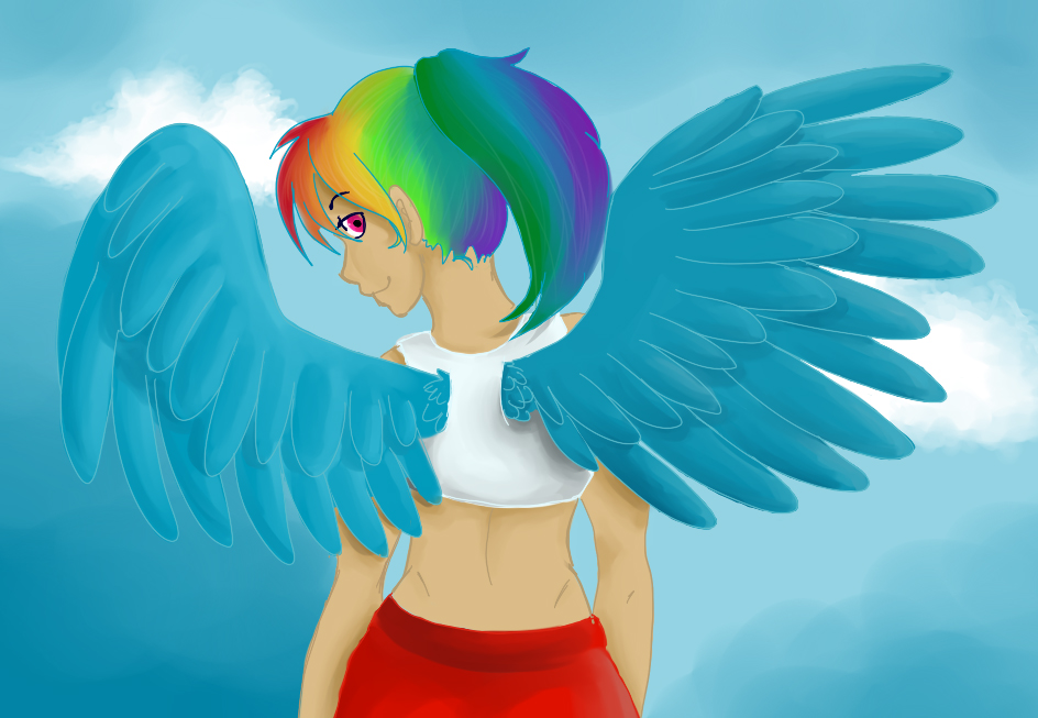 1922735 Safe Artistcolor Spectrum Rainbow Dash Human Humanized Winged Humanization 8821