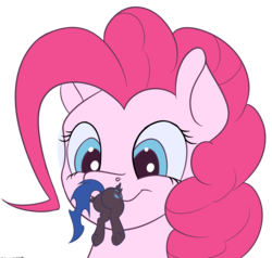 Size: 4240x4040 | Tagged: safe, artist:rubiont, pinkie pie, oc, oc:reiku, pony, g4, absurd resolution, butt, fetish, large butt, maw, micro, oral vore, pinkie pred, plot, simple background, size difference, tongue play, vore