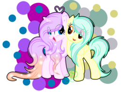 Size: 1598x1215 | Tagged: safe, artist:101xsplattyx101, oc, oc only, oc:amethyst flame, pegasus, pony, unicorn, female, hug, mare