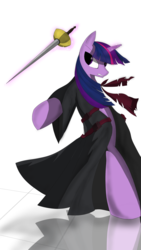 Size: 1740x3085 | Tagged: safe, twilight sparkle, pony, g4, clothes, female, solo, sword, weapon