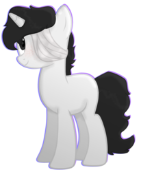 Size: 1280x1551 | Tagged: safe, artist:rowdykitty, oc, oc only, oc:lucifer, pony, unicorn, bandage, male, simple background, solo, stallion, transparent background