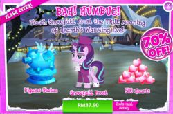 Size: 1033x686 | Tagged: safe, gameloft, snowfall frost, starlight glimmer, g4, advertisement, costs real money, introduction card, sale